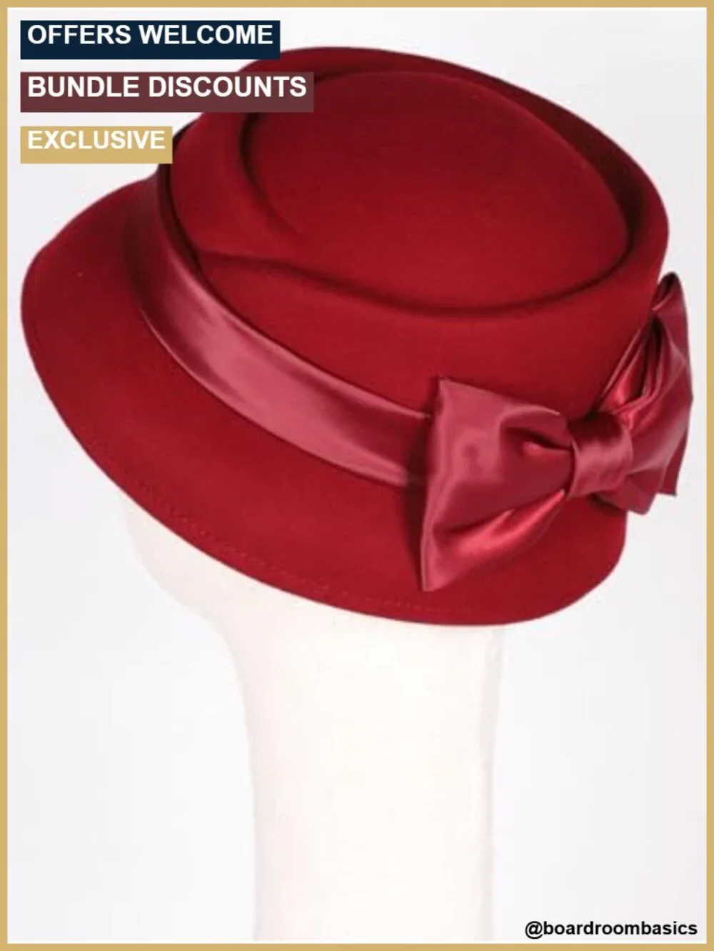 Women's Wool Felt Fedora Hat - Elegant Cloche with Bow Ribbon